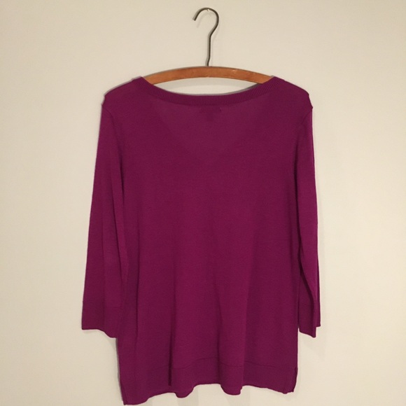 Apt 9 Lightweight Purple V-Neck Sweater - Picture 3 of 4